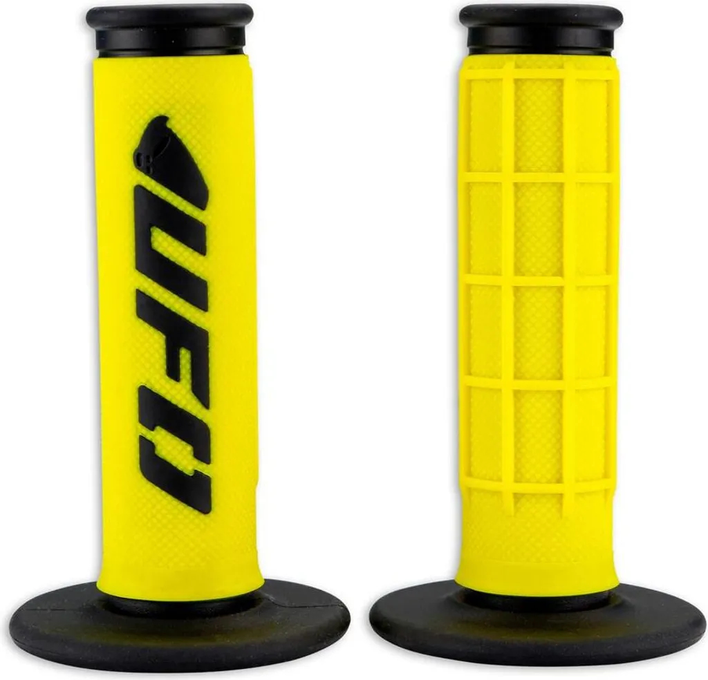 Poignée de Guidon Enduro UFO Challenger Jaune Noir pour Moto Cross