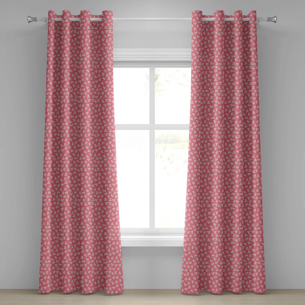 Rideau à œillets style maison de campagne motif marguerites 280x245 cm