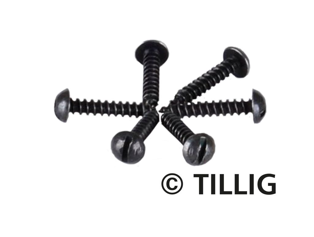TILLIG Mini-Holzschrauben mit Halbrundkopf Schlitz 1,4 mm x 8 mm Beutel 100 Stück 08970 Spur TT H0