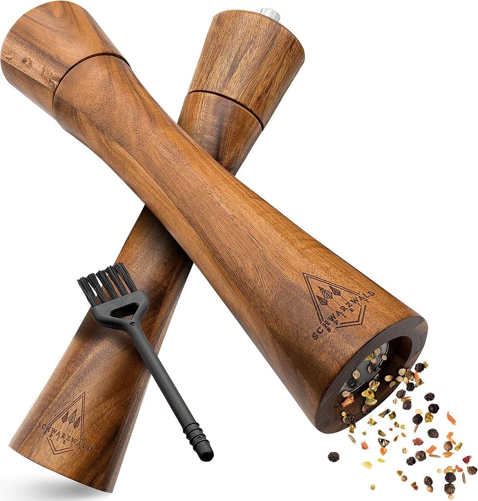 Große Holz Salz- und Pfeffermühle (25 cm) - Set von 2 - Produktbild 
