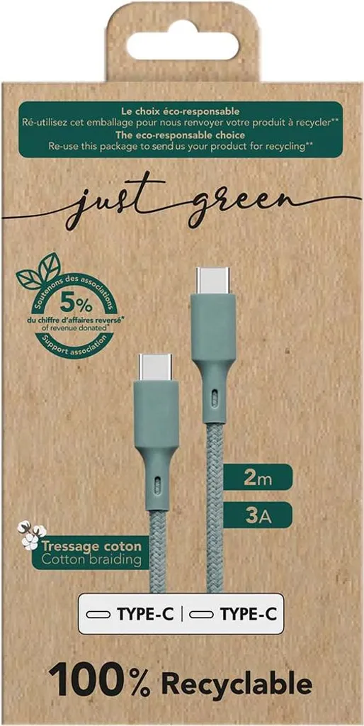 Câble USB Type-C vers Type-C 2M pour Chargeur Rapide Smartphone et PC - 5