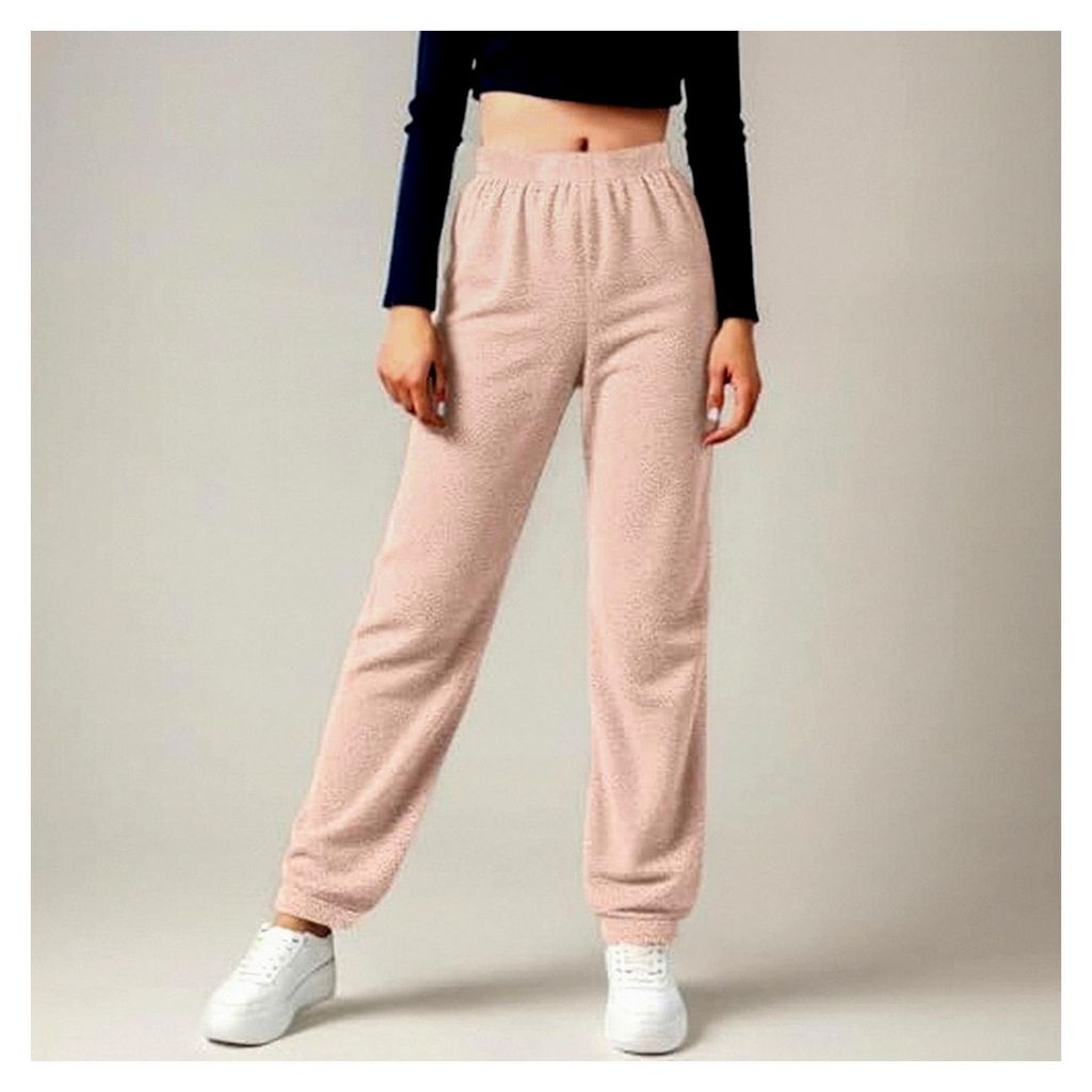 Jogginghose Damen Warme Sporthose mit Kordelzug und Taschen Cargohose Baggy Sweatpants Einfarbig Thermohose Casual Laufhose Outdoorhose Flanell Beq...