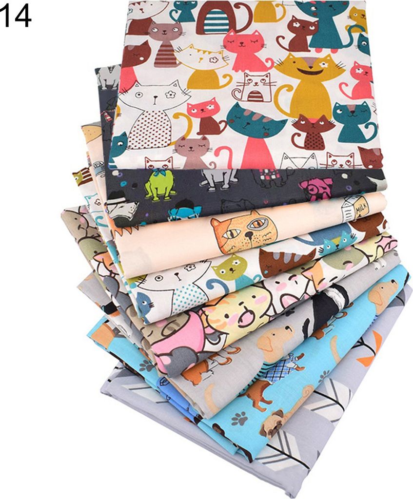 1 Set schöne blumdruckgedruckte Patchwork-Stoff elegant auffälliger Stoffnähtuch für Zuhause-14