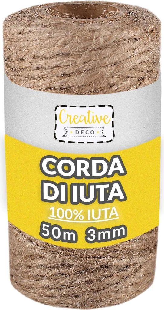 Creative Deco 50m Corda Juta| Spago Spessore 2-3 mm | Immagine del prodotto 
