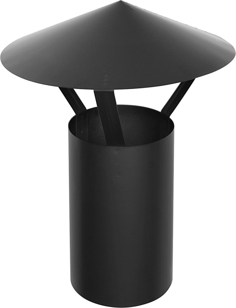 Raik Basic Regenhaube FAL 180mm EW schwarz für Rauchrohr / Ofenrohr