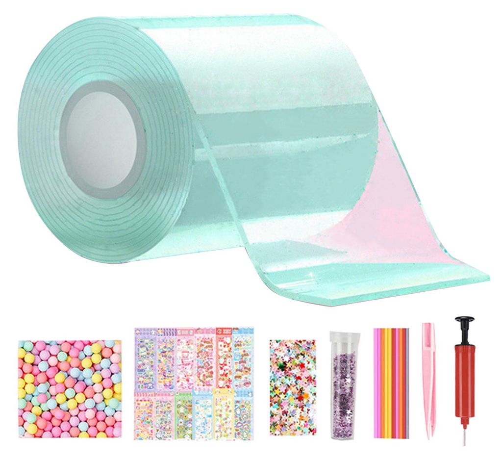 Nano-Tape-Seifenblasen-Set mit Glitzerperlen – DIY-Stressabbau-Spielzeugset für Kinder und Erwachsene – Kreatives Seifenblasen-Bastelset für ...