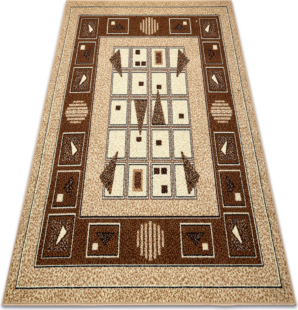 Tapis classique beige Morad DZETA géométrique en fibre BCF 120x170
