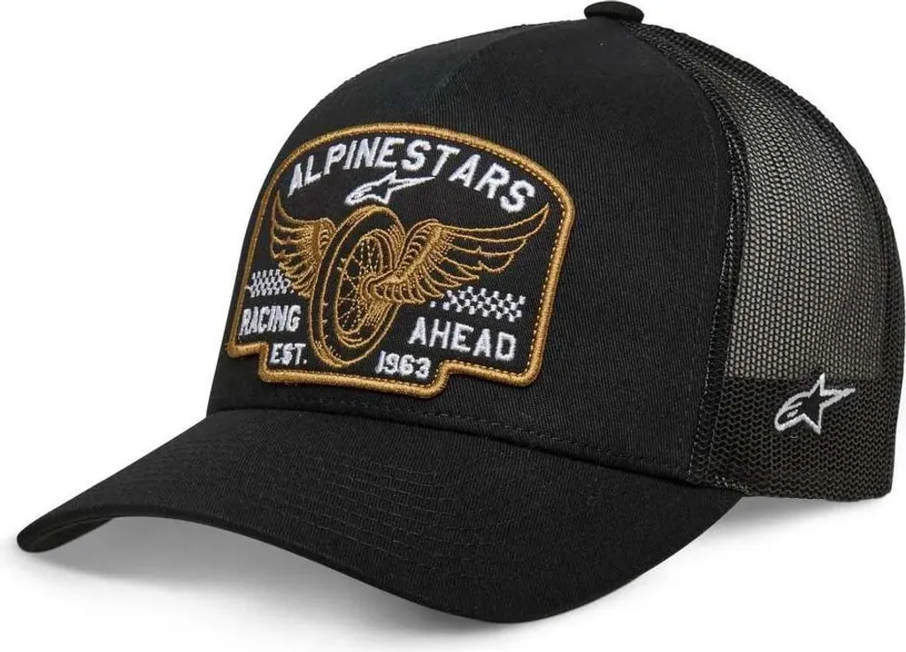 Casquette Alpinestars Heritage Patch Noire Respirante avec Visière Courbe