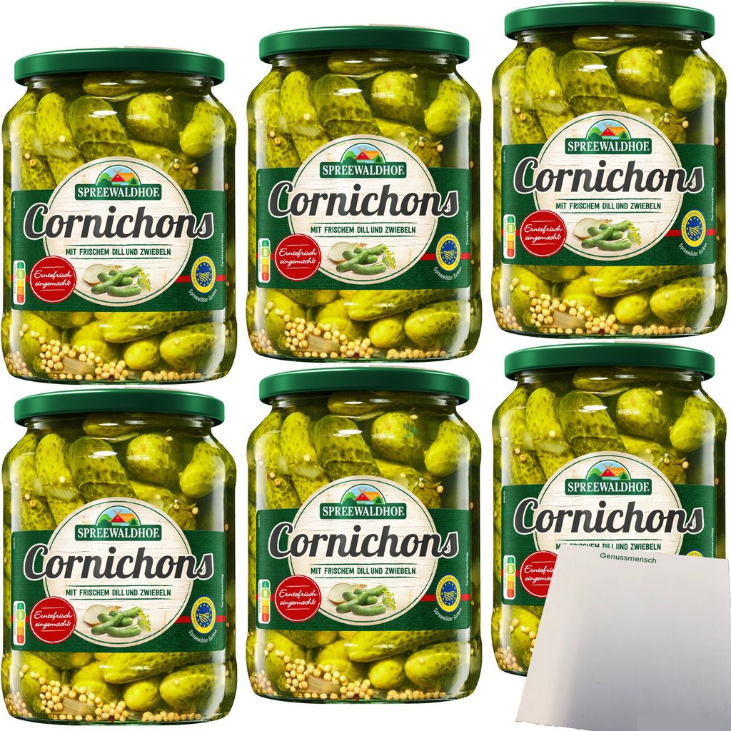 Spreewaldhof Cornichons mit frischem Dill und Zwiebeln 6er Produktbild 
