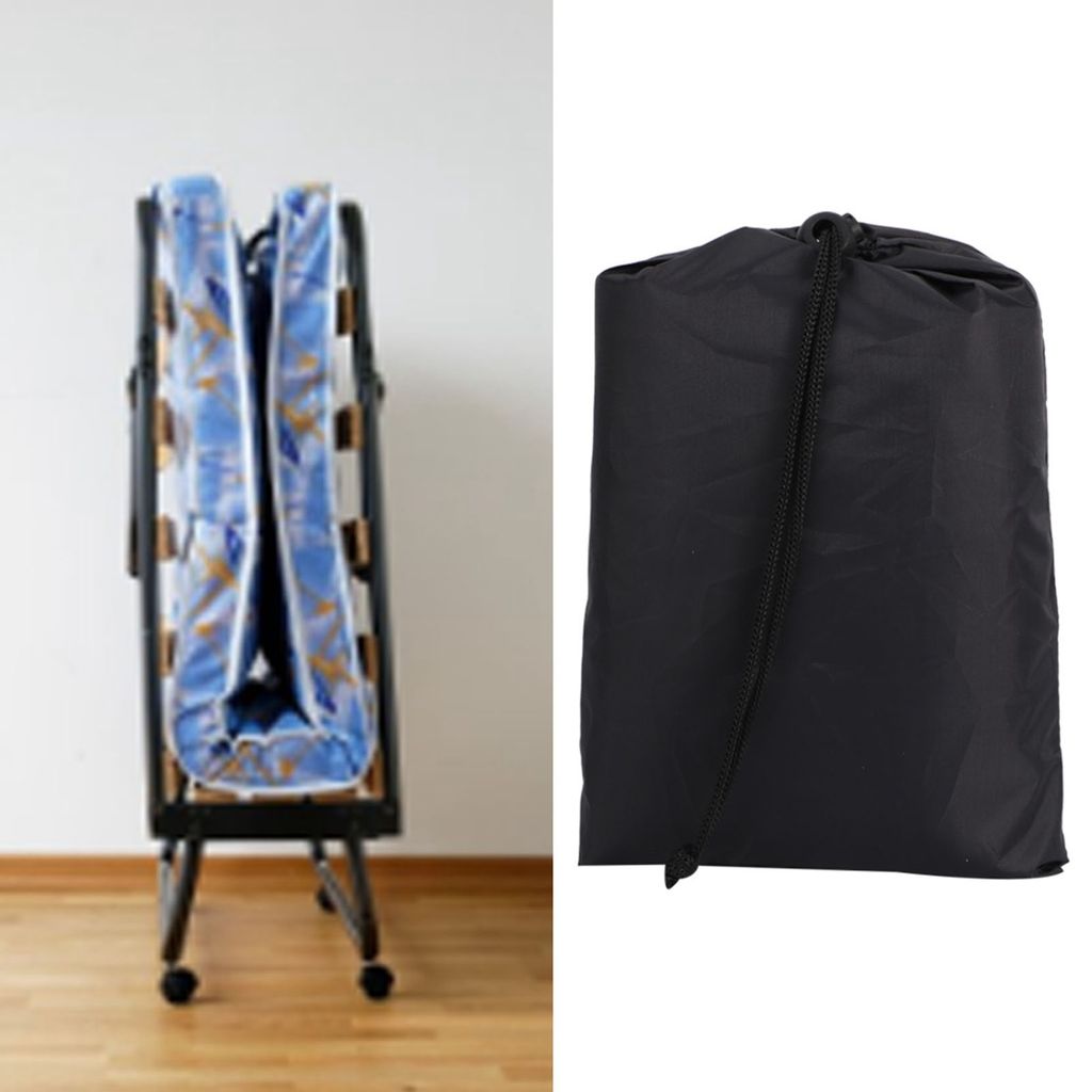Black Portable Folding Bed Cover Furniture Dust Proof Protective Cover for Indoor Outdoor Use102x33x104 cm