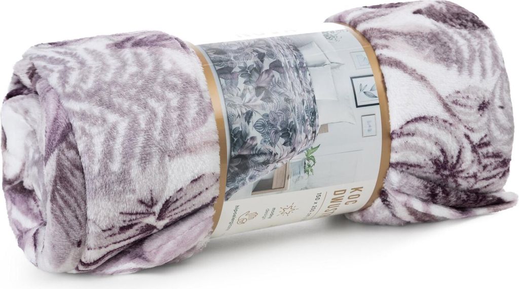 EUROFIRANY | Decke - 150 x 200 cm - violetter Bettüberwurf - Boho