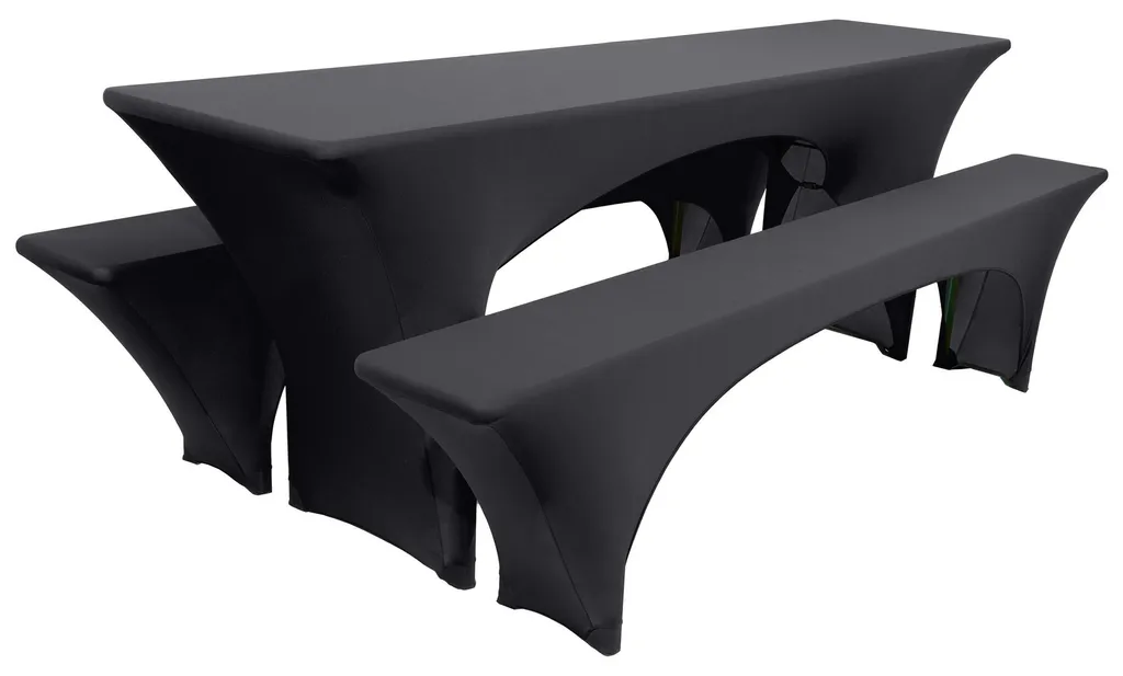 Housse de table de réception Victoria Beautissu lot de 3 pièces - Noir
