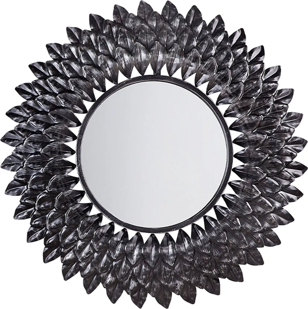 Miroir rond 70 cm métal argent antique : agrandissez votre espace sombre