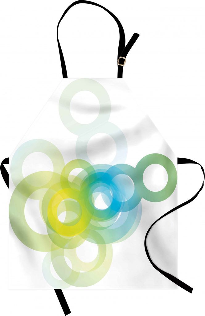 ABAKUHAUS Abstrakt Kochschürze, Modern und cool Design mit großen und kleinen Ombre Circles Artwork Print, Farbfest Höhenverstellbar Waschbar Kl...