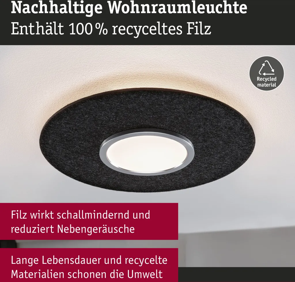 Paulmann Tulga LED Plafonnier extra plat avec technologie basse conso