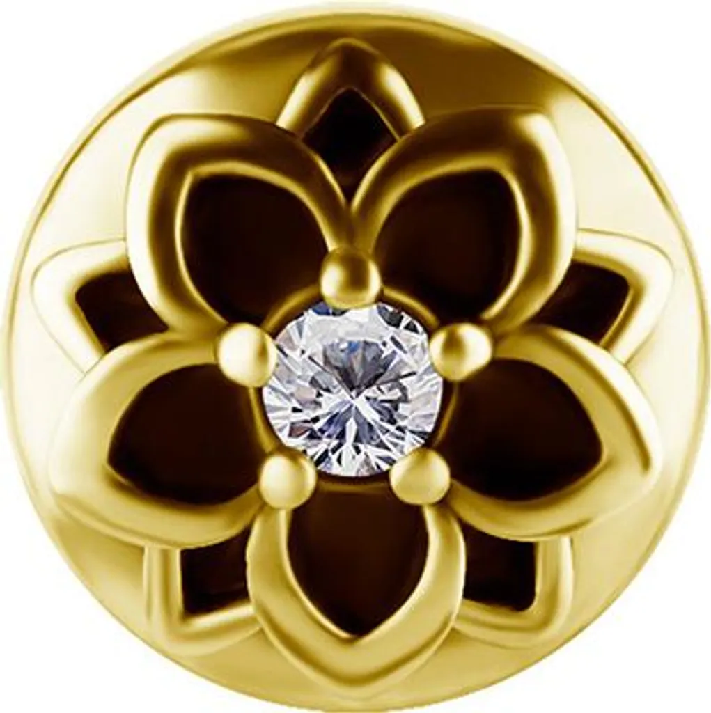 Piercing de luxe en Zircone et CoCr 6mm avec filetage interne à insérer