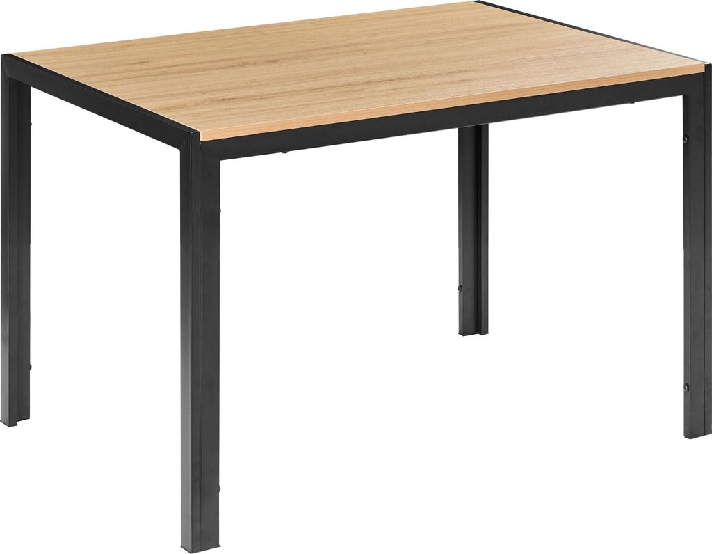 BELIANI Esstisch Hellbraun / Schwarz MDF Metallgestell 120 x 80 cm Rechteckig Klassischer Stil Modernes Design für Esszimmer