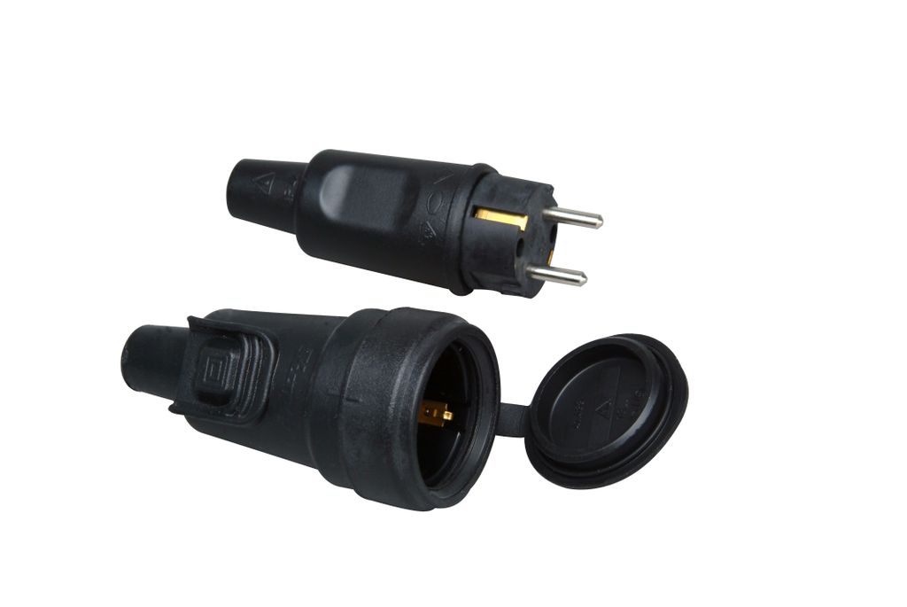 Kopp 190716017, Schwarz, Gummi, AC, IP44, 250 V, 16 A