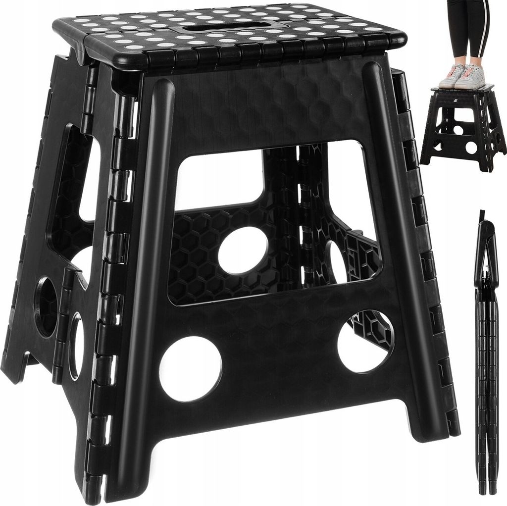 Malatec Černobílý skládací taburet, 39 cm Obrázek produktu 1