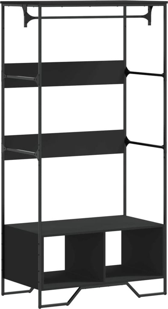 vidaXL Věšák na kabáty černý 90x50x180 cm materiál na bázi Obrázek produktu 