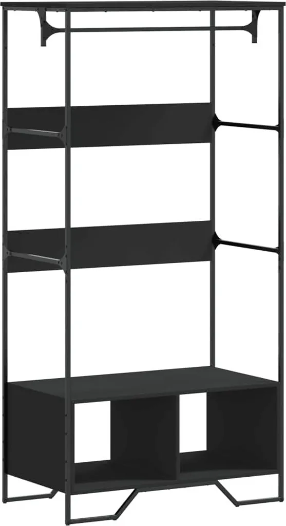 vidaXL Portemanteau Noir 90x50x180 cm en Bois Composite Robuste