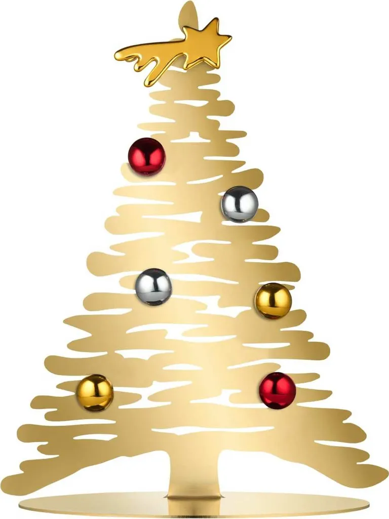Petit Sapin de Noël Design Alessi Doré : Déco Chic Sans Encombrement