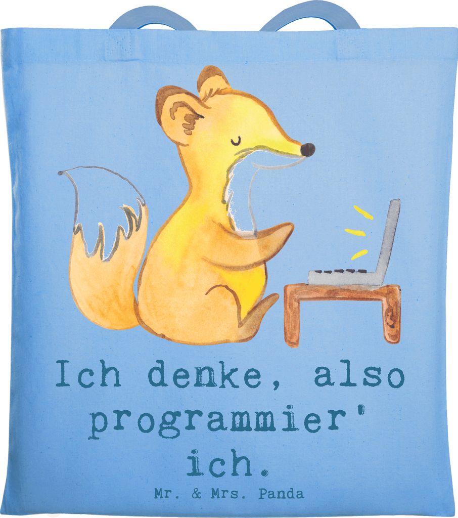 Mr. & Mrs. Panda Shopping Tasche Denker Softwareentwickler - Sky Blue - Geschenk, Berufsgestaltung, festival, totebag, Kreativität, Einkaufstasche...