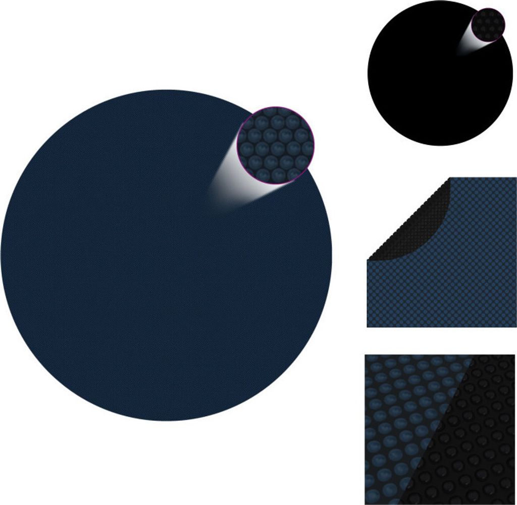 vidaXL Treibende Pool-Solarplane PE 250 cm Schwarz und Blau - Poolabdeckungen & -unterlagen