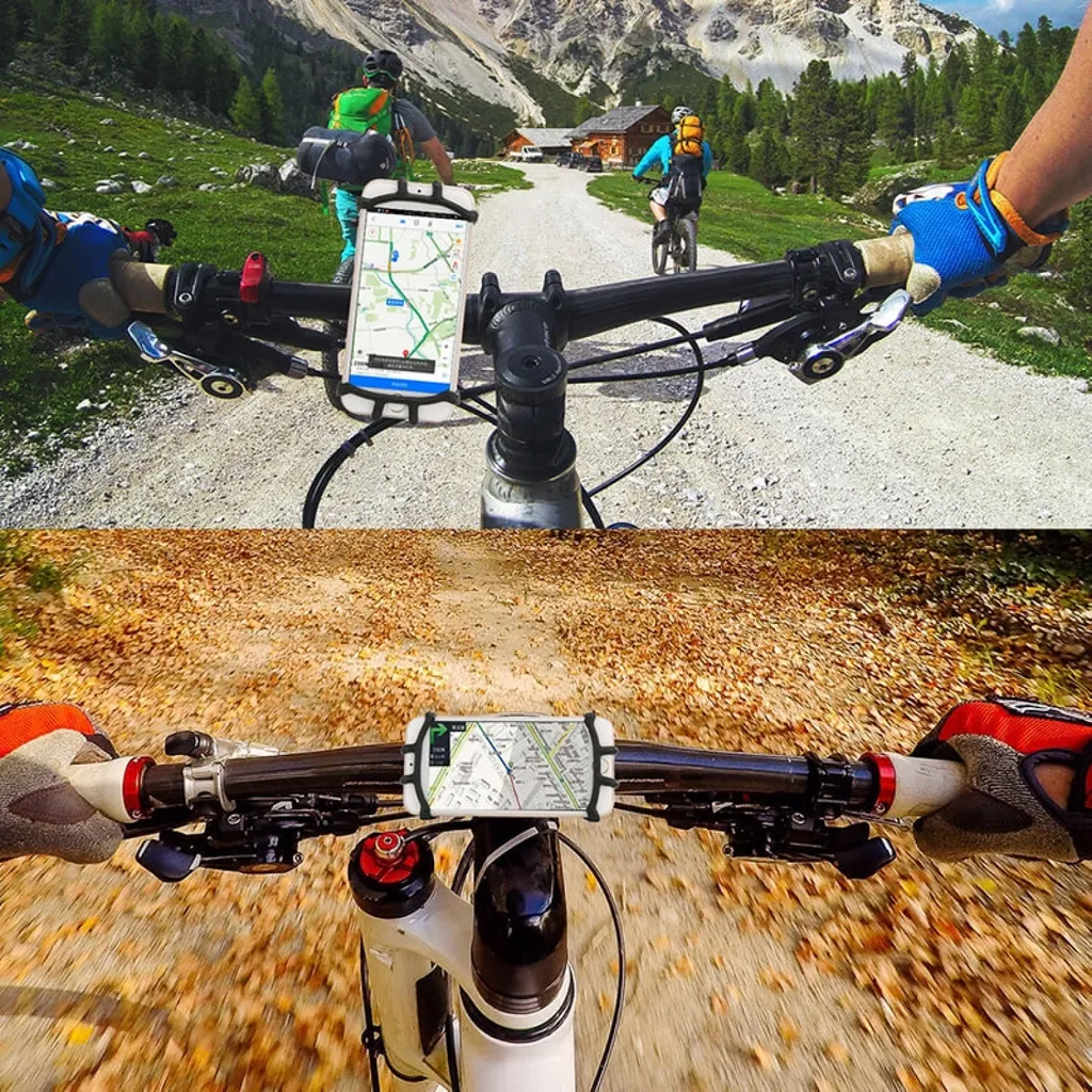 Support smartphone pour vélo rotatif 360° en silicone souple noir Lynx - 3
