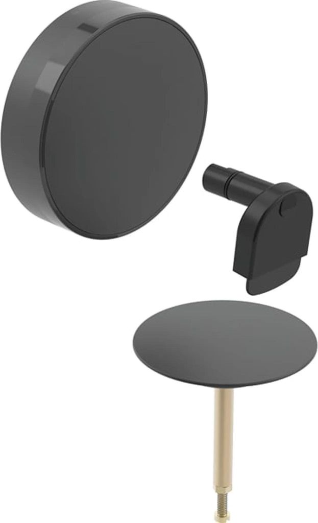 Geberit Fertigbauset Badewannenablauf, Split d52mm, mit Drehbet. u. Zulauf, sw matt, 1 Stk.