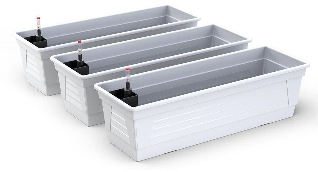 Plastard Blumenkasten 3er-Set 100 cm Weiß - mit Produktbild 