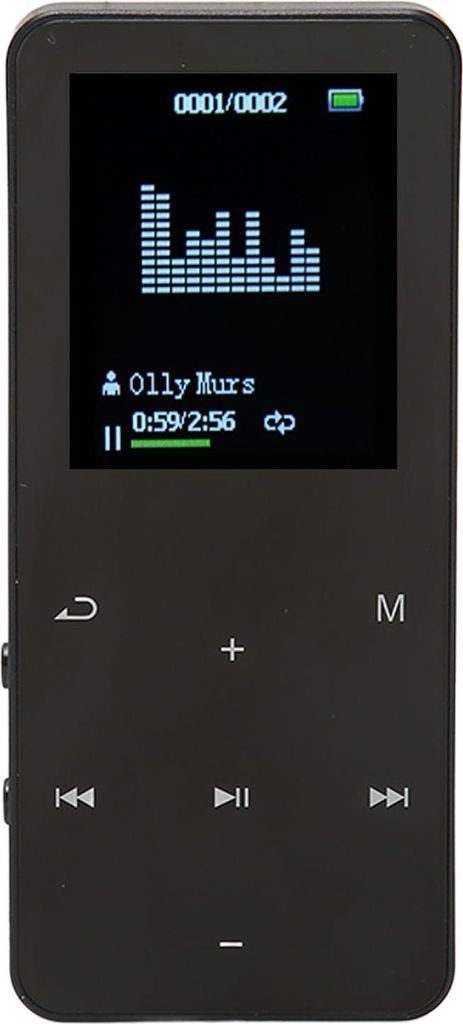 MP3 Player 8G Bluetooth 4.2 1.8 Zoll Bildschirm Rauschunterdrückung Verlustfreier tragbarer MP4 Player mit Übersetzungswörterbuch Schwarz
