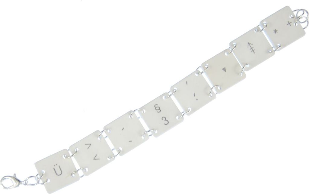 Tasten Armband Upcycling Recycling Miniblings Vintage 8 Zeichen Computer Taste Ü
