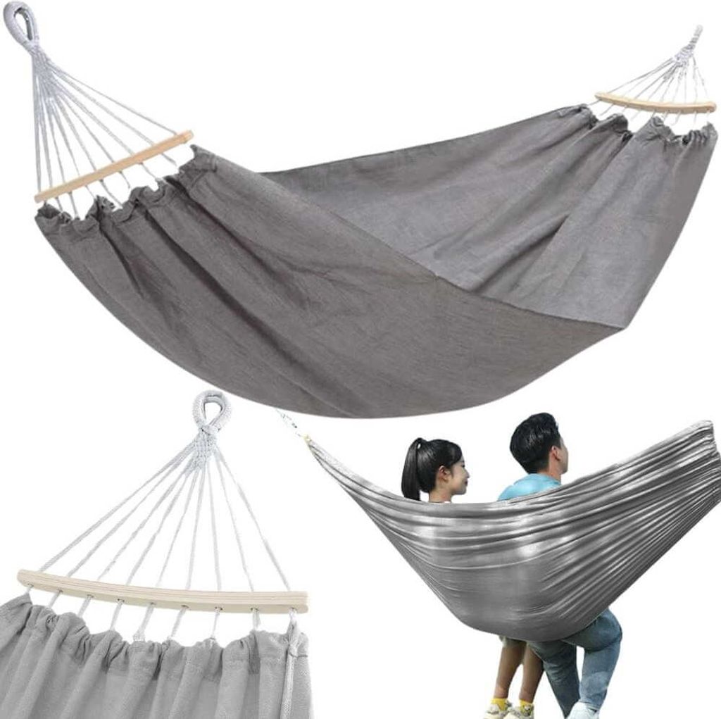Verk 27122 Hängematte Hängematte Holz 220 x 150 cm grau Produktbild 