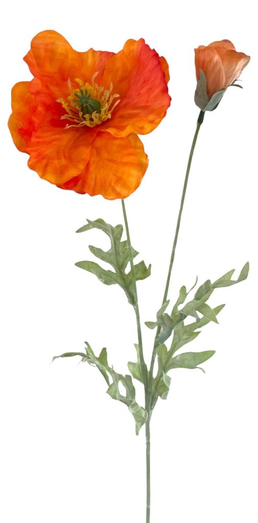 Künstlicher Mohn ca 62cm, Wiesenblume Wiesenmohn Mohnblume ORANGE