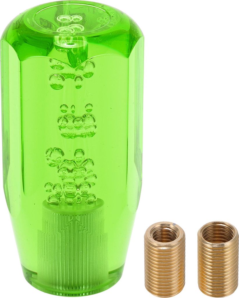 Auto Schaltknauf 10cm oktagonaler Kristall | Front Universal fš¹r Automatik- und Schaltgetriebe Fahrzeuge Acryl Grš¹n mit 2 Adaptern 1 Set