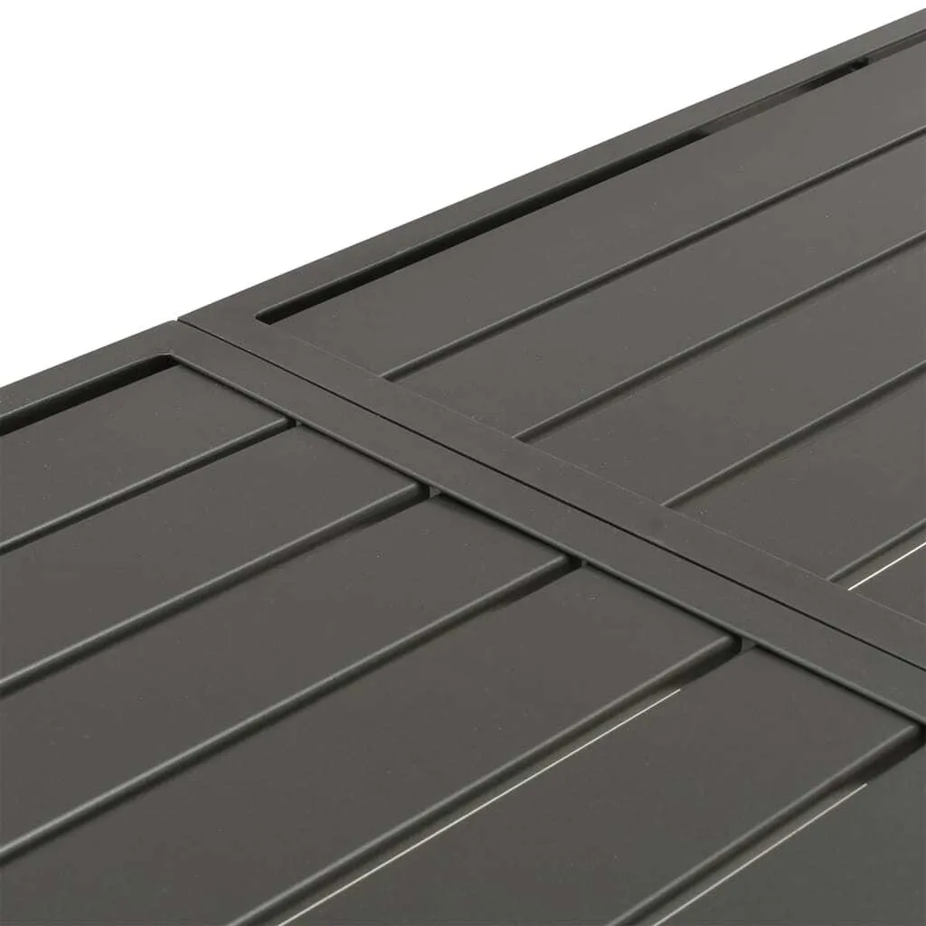 Table de jardin en acier anthracite résistante de 180x83x72 cm