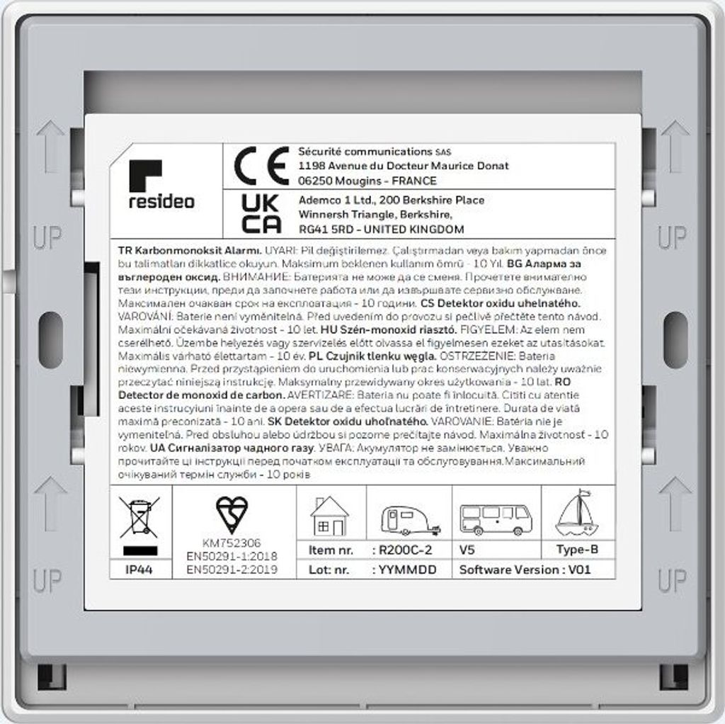 Honeywell Home R200C-2, detektor tlenku węgla i detektor Zdjęcie produktu 4