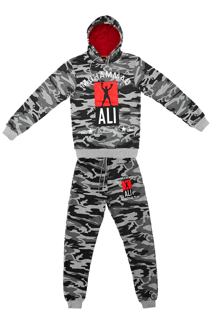 EGOMAXX Herren Sweat Jogginganzug Basic Army Sportanzug Set Pants Hosen & Sweater Camo Trainingsanzug ohne Kapuze 