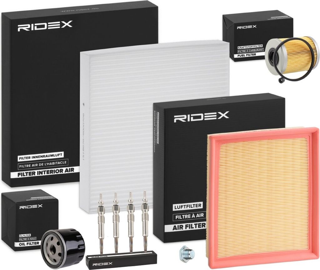 RIDEX Inspektionspaket Filterset für RENAULT LAGUNA II Grandtour (KG0/1) LAGUNA II (BG0/1)