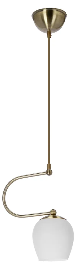 Suspension rustique SERANO 1xE27 60W avec patine et verre blanc mat