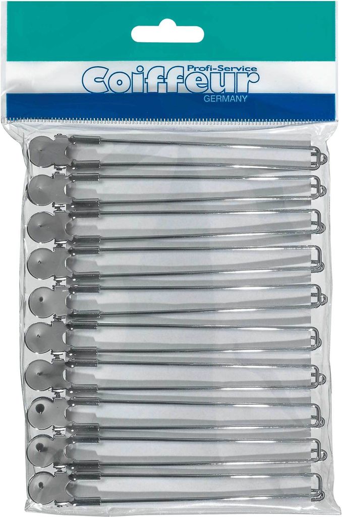 Comair HSK 10er Karte 12,5cm chrom Haarschneideklammer Hair Produktbild 