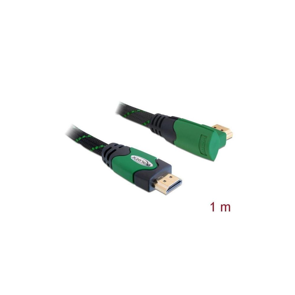 DELOCK HDMI Kabel Ethernet A -> A St/St 1.00m 90° rechts