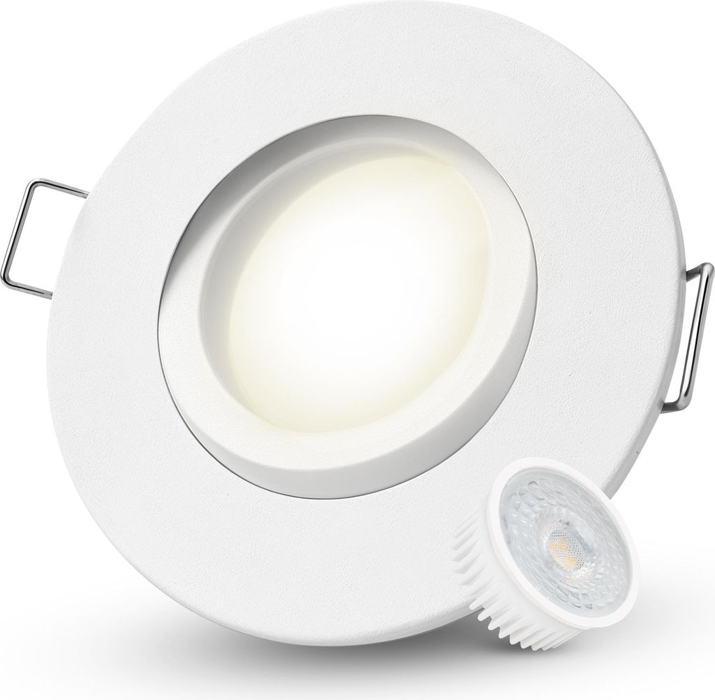 SSC-LUXon ORVIA Einbaustrahler Deckenspot schwenkbar 360° IP65 - inkl. LED fourSTEP 4W neutralweiß - Einbeuleuchte Deckenlampe für Bad & Terasse