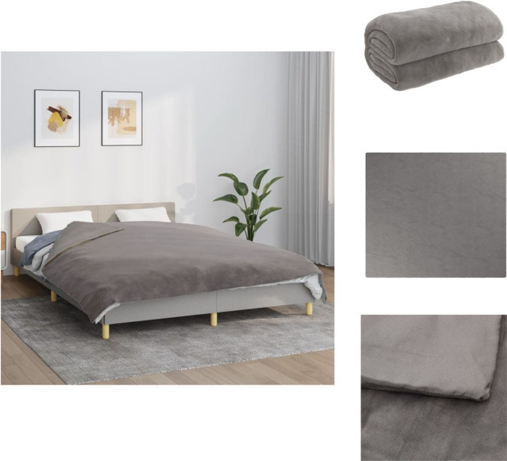vidaXL Gewichtsdecke mit Bezug Grau 200x225 cm 13 kg Stoff - Decken