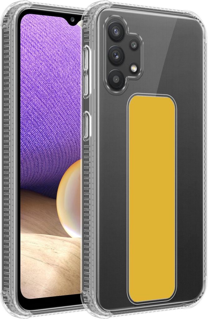 Cadorabo Schutzhülle für Samsung Galaxy A32 5G Hülle in Gelb Etui TPU Silikon Case Cover Standfunktion