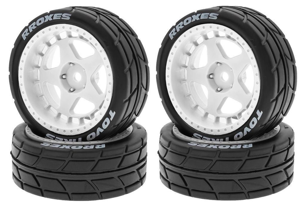 Ferngesteuerte Offroad-Reifen, 66 x 46 x 26 mm, 4 Stueck, Ersatz fuer TAMIYA TT02 XV01, HSP 94123, HPI, KYOSHO, WLtoys 1/10, ferngesteuertes Auto