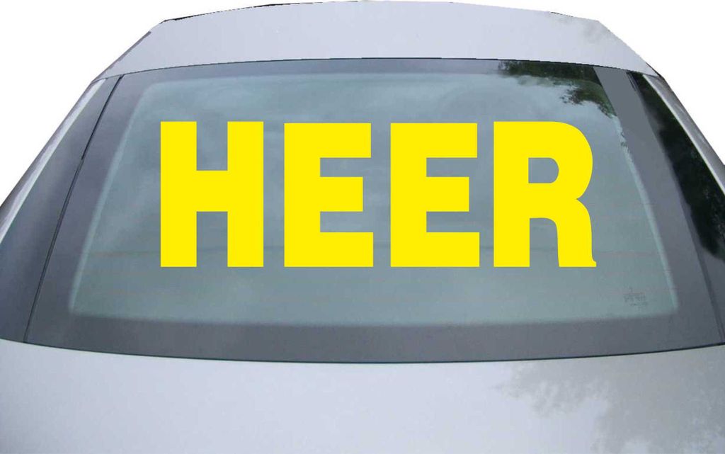 Indigos UG - Aufkleber Heckscheibe & Motorklappe DE2641 - gelb - 600x200 mm - Heer - Auto Scheiben Fenster Heckklappe Tuning Racing JDM - Die cut