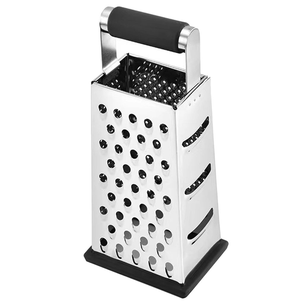 Käsereibe, Multifunktionsgriff, 4 Seiten, scharf, arbeitssparend, zum Schneiden von Knoblauch, Fleischwolf, Handreibe aus Edelstahl, Küchenbedarf