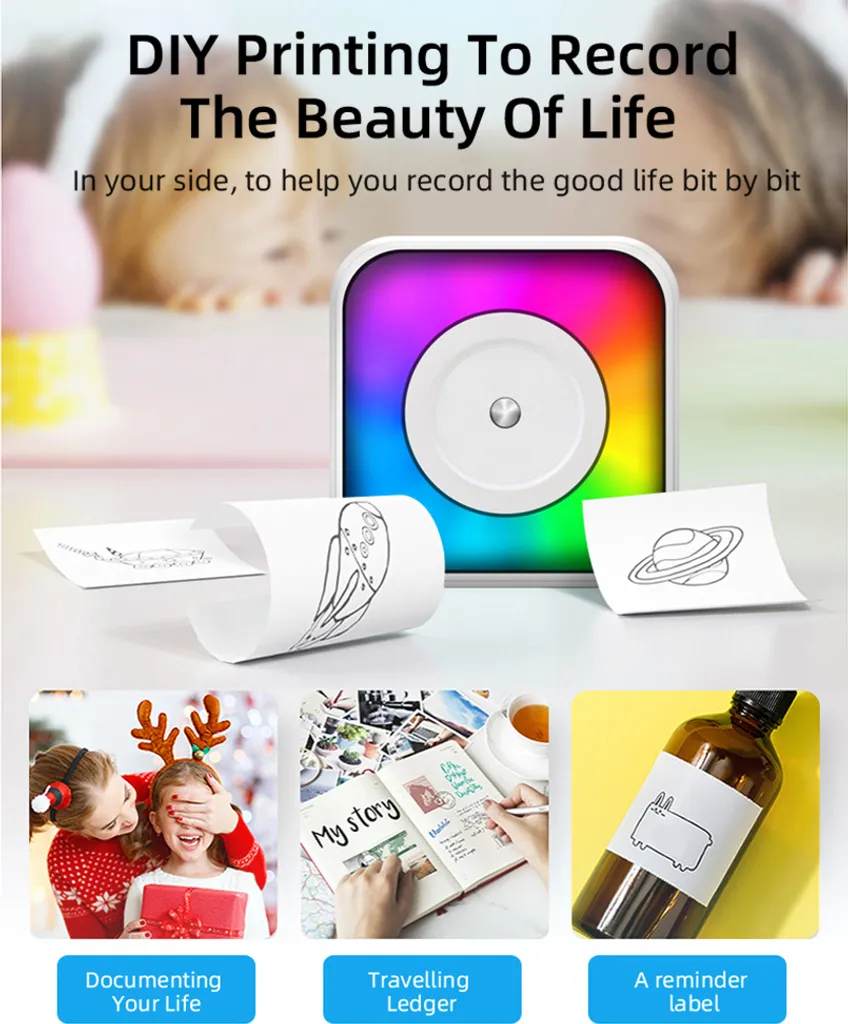 Stampante Portatile Sticker Maker Bluetooth per Note e Appunti Studio - 7